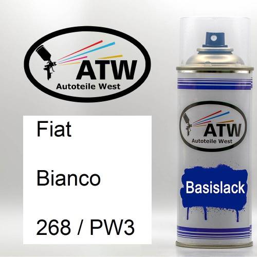 Fiat, Bianco, 268 / PW3: 400ml Sprühdose, von ATW Autoteile West.